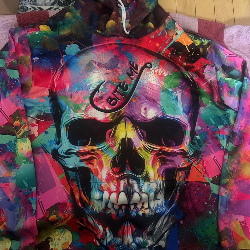 Colorful Skull Graphic Hoodie XXL Never Worn